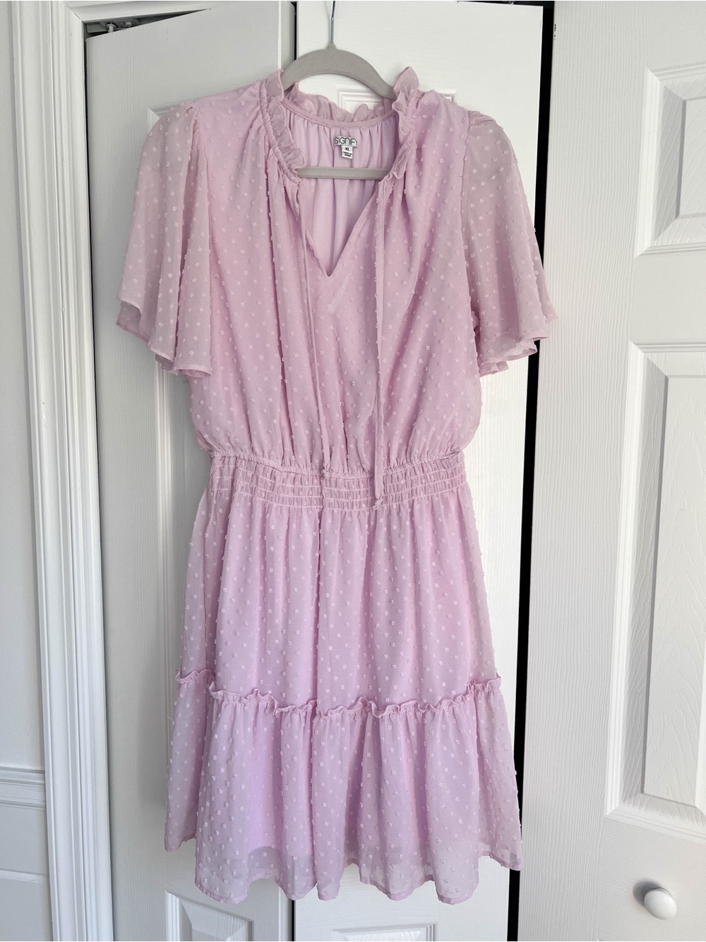 Soft Pink Swiss Dot Girls' Dress - Brand: Signify